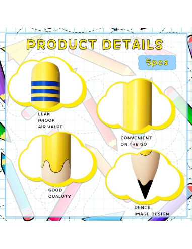 5 Pzs Lápices Inflables Gigantes Denylo Pro Decoración Fiesta