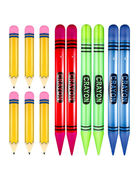 12 Pzs Crayones Inflables Gigantes Denylo Pro Decoración