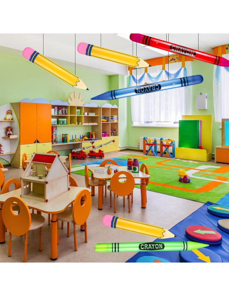 12 Pzs Crayones Inflables Gigantes Denylo Pro Decoración