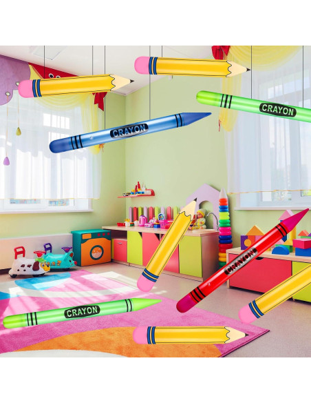 12 Pzs Crayones Inflables Gigantes Denylo Pro Decoración