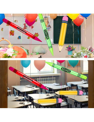 12 Pzs Crayones Inflables Gigantes Denylo Pro Decoración