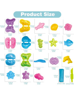 Set de 18 Moldes de Dinosaurios y Océano + 10 Arcillas Yiklucg 2