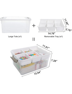 Caja de Almacenamiento Plástica Citylife 17L con Bandeja Extraíble 2