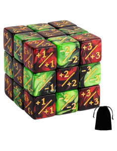 Juego de 24 Dados Contadores LAMJAM MTG Rubí y Esmeralda