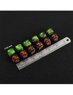 Juego de 24 Dados Contadores LAMJAM MTG Rubí y Esmeralda 2