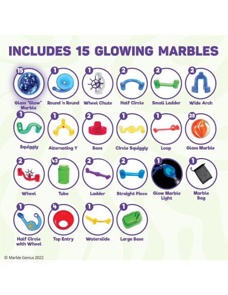 Conjunto de Canicas Brillantes Marble Genius 115 Piezas