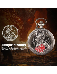 Juego de Dados D&D Banloga 7PCS Metal con Estuche Dragón 2