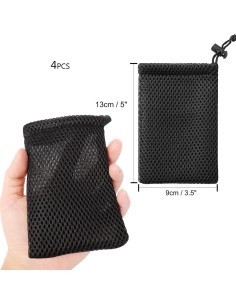 YXQ Bolsa de Malla de Nylon con Cierre de Cordón 4 Pcs 13x9 cm 2