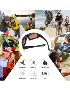 Gafas de Motocicleta Modi Fly UV400 Acolchadas 3 Pares 2