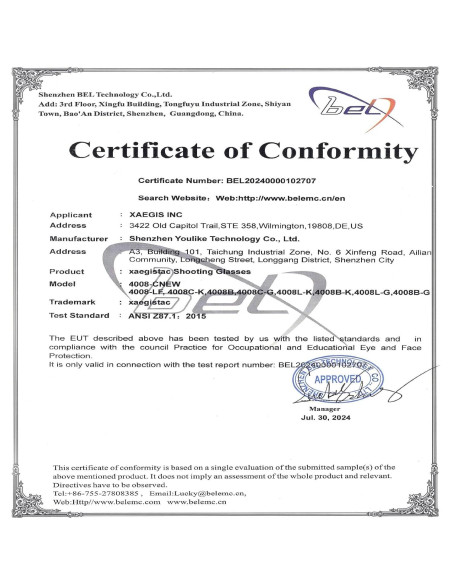 Gafas de Tiro XAegis con Estuche Antivaho Unisex Gafas de Tiro XAegis con Estuche Antivaho Unisex