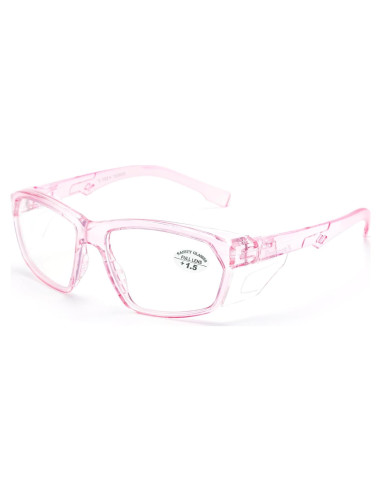 Gafas de Seguridad ProtectX Classic Rosa 1.5 Antivaho y Antirayones