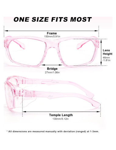 Gafas de Seguridad ProtectX Classic Rosa 1.5 Antivaho y Antirayones
