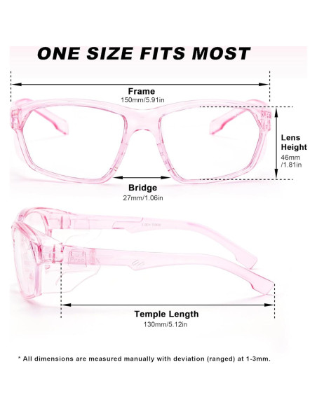 Gafas de Seguridad ProtectX Classic Rosa 1.5 Antivaho y Antirayones