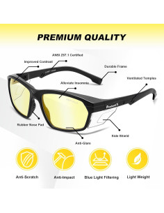 Gafas de Seguridad ProtectX Classic Ámbar Antivaho ANSI Z87.1 2