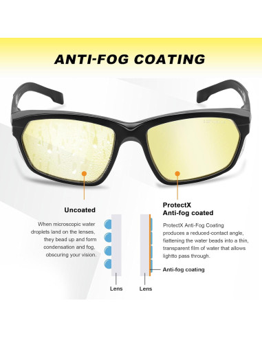Gafas de Seguridad ProtectX Classic Ámbar Antivaho ANSI Z87.1