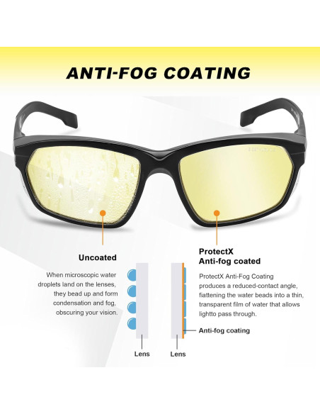 Gafas de Seguridad ProtectX Classic Ámbar Antivaho ANSI Z87.1