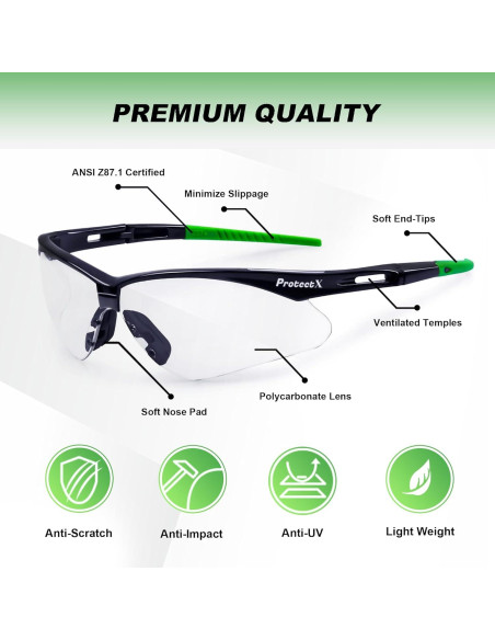 Gafas de Seguridad ProtectX Bifocales 1.0 Dioptría UV Antivaho
