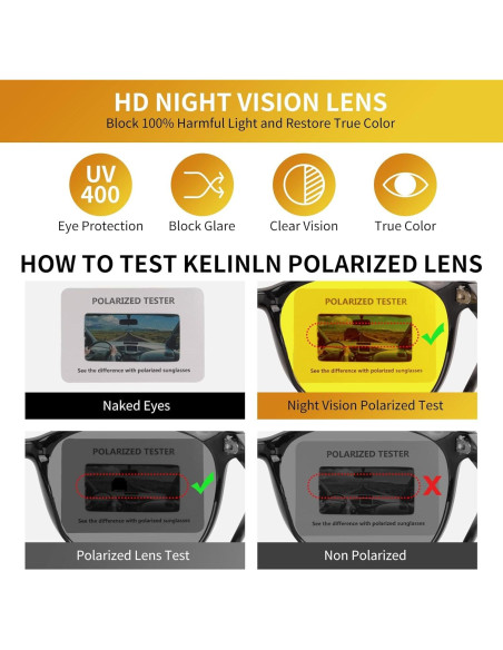 Gafas de Conducción Kelinln Polarizadas Tinte Amarillo HD