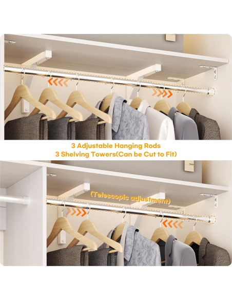 Sistema Organizador de Closet iSunirm 131.5x146.8cm Blanco