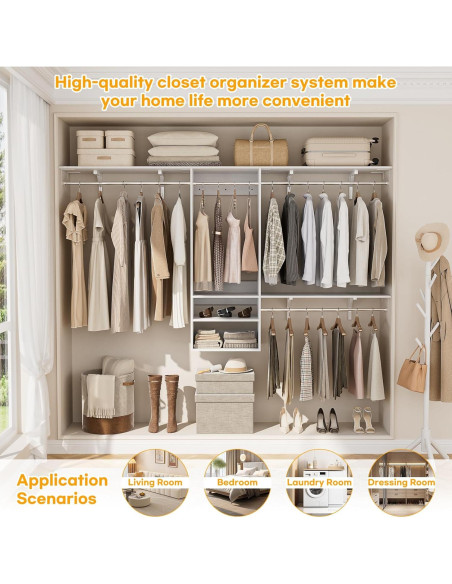 Sistema Organizador de Closet iSunirm 131.5x146.8cm Blanco