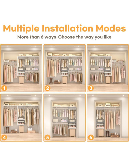 Sistema Organizador de Closet iSunirm 131.5x146.8cm Blanco