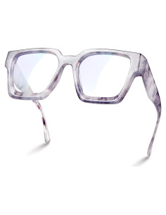 Gafas de luz azul oversized para mujer - Marco preppy chic