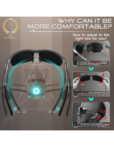 Gafas de sol polarizadas ATTCL - Marco ligero de metal