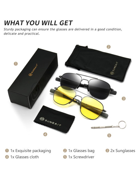 Gafas de Sol Militar SUNGAIT con Lentes Polarizados