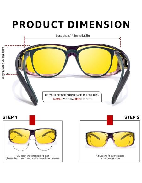 Gafas de Visión Nocturna TJUTR Polarizadas Amarillas Unisex Gafas de Visión Nocturna TJUTR Polarizadas Amarillas Unisex