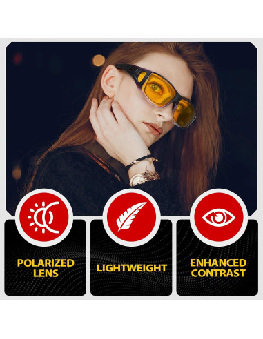 Gafas de Visión Nocturna TJUTR Polarizadas Amarillas Unisex