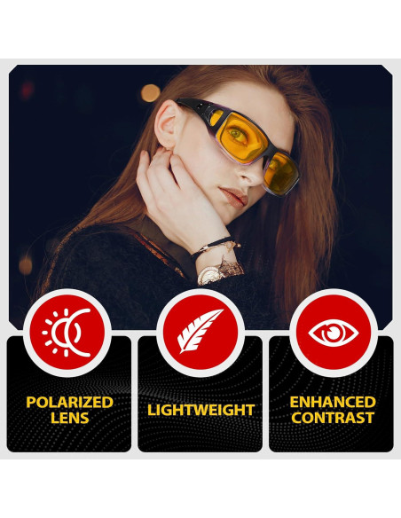 Gafas de Visión Nocturna TJUTR Polarizadas Amarillas Unisex Gafas de Visión Nocturna TJUTR Polarizadas Amarillas Unisex