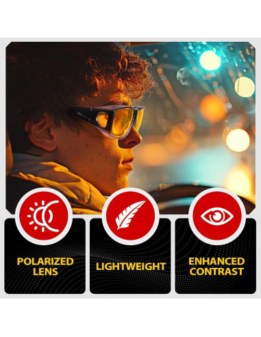 Gafas de Visión Nocturna TJUTR Polarizadas Amarillas Unisex