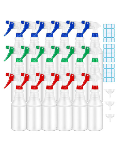 Yinder 18 Botellas Spray Vacías 480 ml Ajustables a Prueba de Fugas