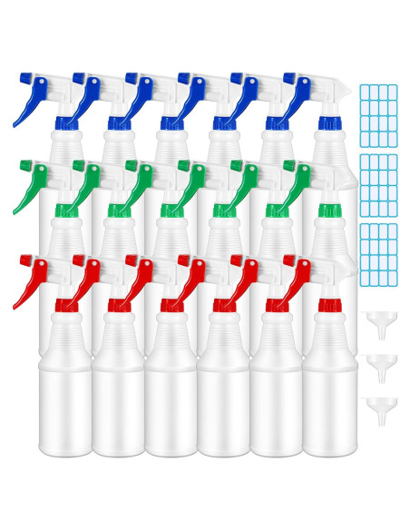 Yinder 18 Botellas Spray Vacías 480 ml Ajustables a Prueba de Fugas