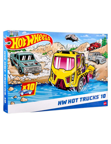 Paquete de 10 Camiones Hot Wheels Escala 1:64 Mattel