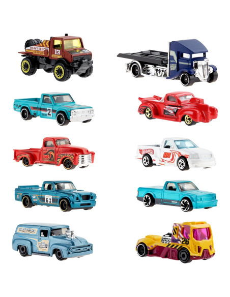 Paquete de 10 Camiones Hot Wheels Escala 1:64 Mattel Paquete de 10 Camiones Hot Wheels Escala 1:64 Mattel