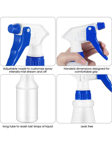 Yinder 18 Botellas Spray Vacías 480 ml Ajustables a Prueba de Fugas