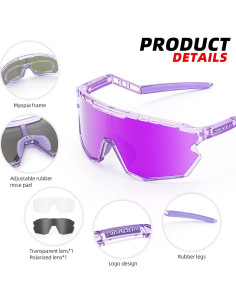 Gafas de sol deportivas GIEADUN con 3 lentes intercambiables 2