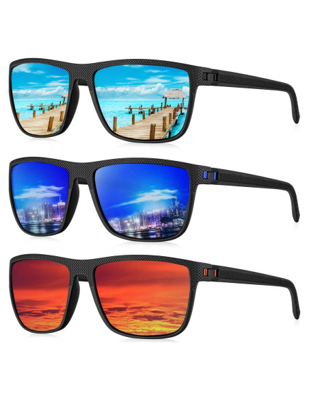 Gafas de Sol KALIYADI Polarizadas UV400 3 Paquete Clásicas