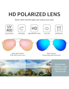 Gafas de sol aviador SUNGAIT - 2 pares polarizados espejados 2