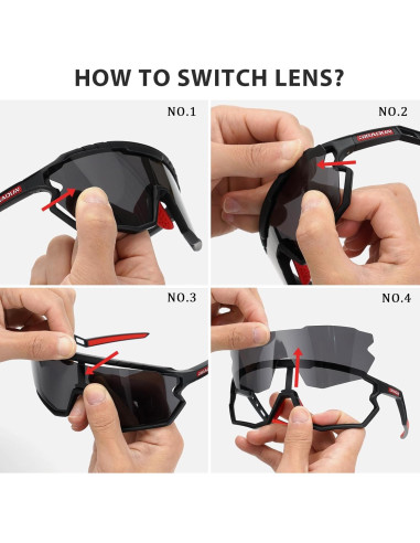 Gafas de sol deportivas GIEADUN con 3 lentes intercambiables