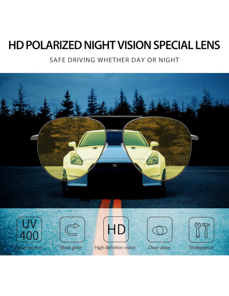 Gafas de sol aviador SUNGAIT - Lentes polarizados 5.08 cm Gafas de sol aviador SUNGAIT - Lentes polarizados 5.08 cm