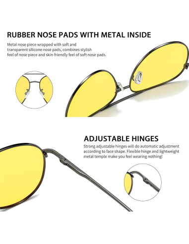 Gafas de sol aviador SUNGAIT - Lentes polarizados 5.08 cm