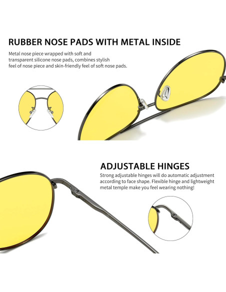 Gafas de sol aviador SUNGAIT - Lentes polarizados 5.08 cm Gafas de sol aviador SUNGAIT - Lentes polarizados 5.08 cm