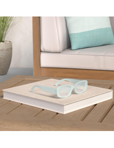 Gafas de sol BUTABY retro UV400 para mujeres, marco azul y rosa 2