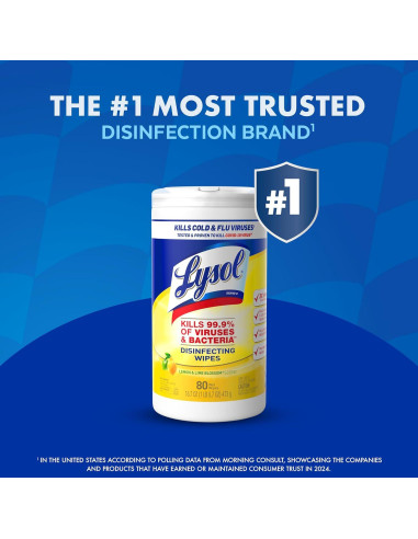 Toallitas Desinfectantes Lysol 80 Unidades Multiusos 3pk