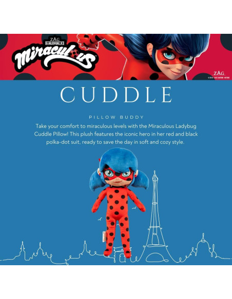 Almohada de Abrazo Franco Miraculous Ladybug 39 cm Suave