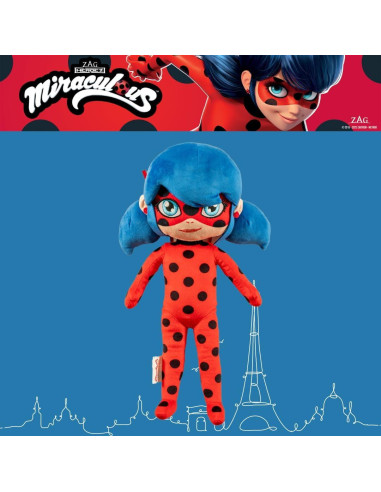 Almohada de Abrazo Franco Miraculous Ladybug 39 cm Suave