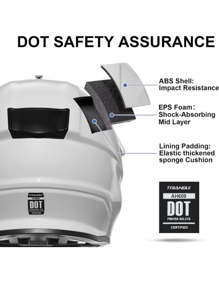 Casco Triangle AH609 Dual Sport para Motocicleta Grande