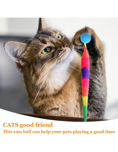 Juguete para Gato SHENGSEN - 5 Gusanos Coloridos Interactivos